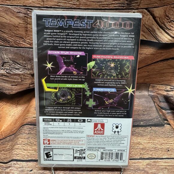 Tempest 4000 Nintendo Switch Limited Run Games #170 Sealed NEW Retro Shooter - Picture 2 of 6